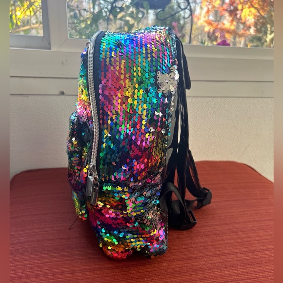 Streamline Multi Color Sequin Backpack 12” X 9” X 4” - Picture 3 of 8